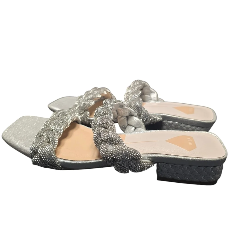MI.IM Silver Braided Block HeelHeel Sz.6